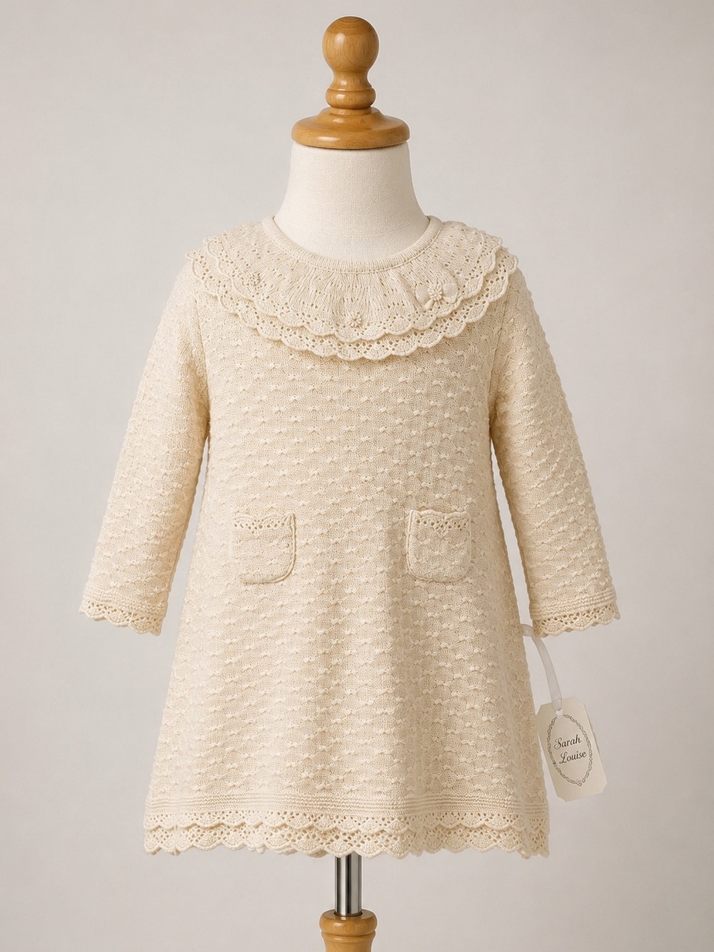 Sarah Louise Knitted Dress in Ivory​​​